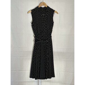 Alfani Women’s Polka Dot Sleeveless Belted Full Skirt Dress Size 2
